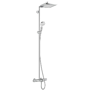 Hansgrohe 27298000 Crometta E 240 – La mejor columna de ducha con grifo termostático para bañera